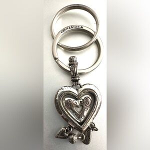 VINTAGE BRIGHTON KEYCHAIN DANGLE SWIWEL HEART KEY RING FOB CHARMS